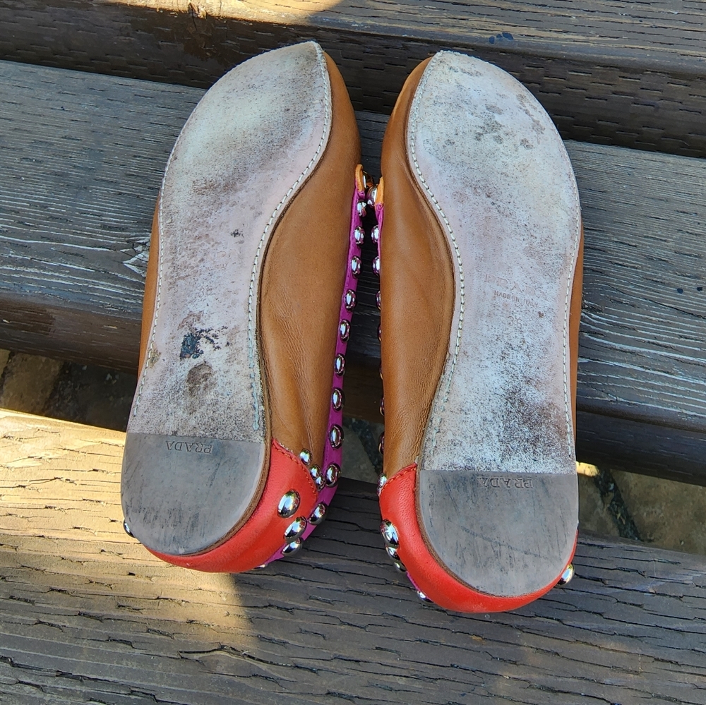 Prada multi colored studded driving shoes Prada Size 36 US 6 made in Italy ๐ฎ๐น - Picture 6 of 7